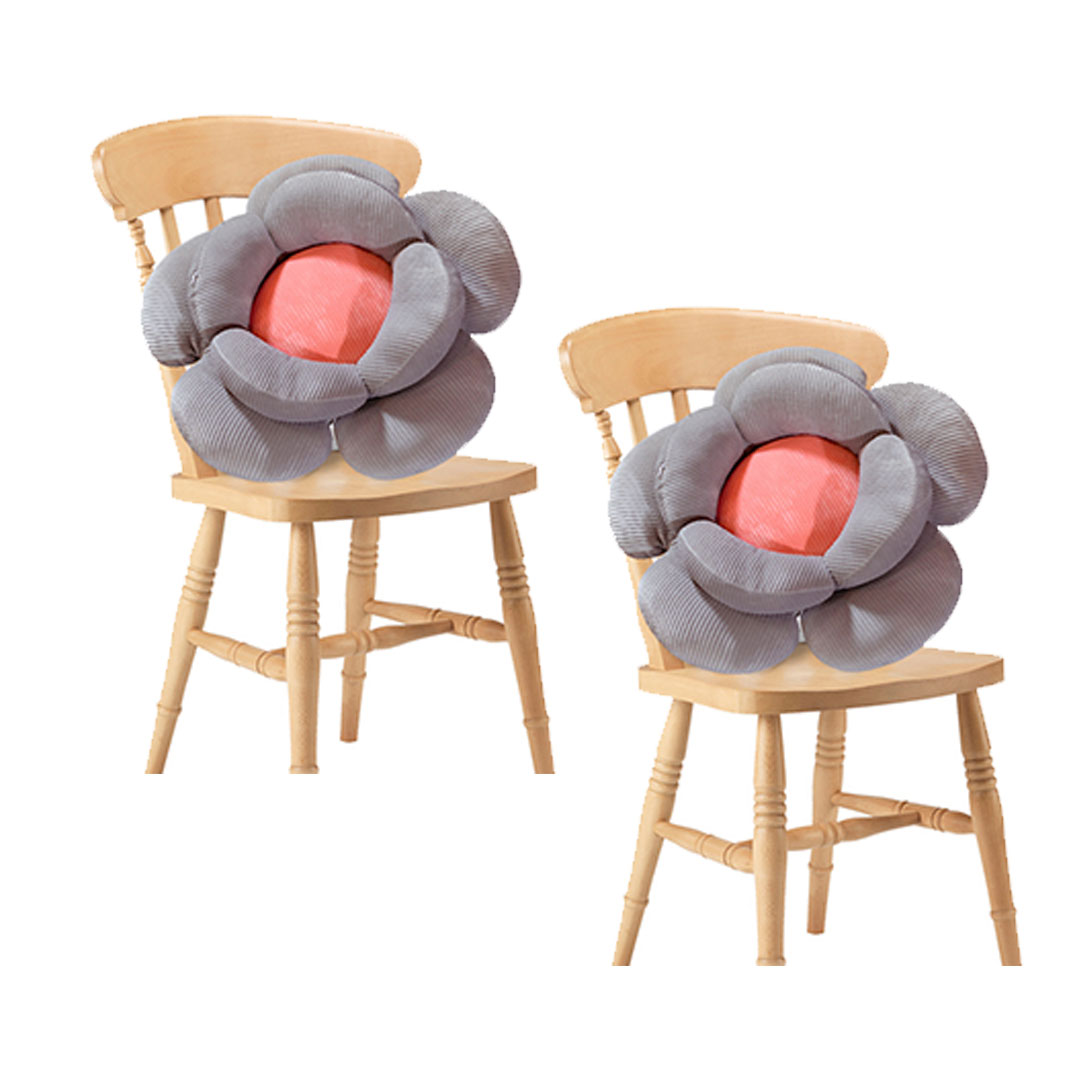 Soga 2X Grey Double Flower Shape Cushion Soft Bedside Floor Plush Pillow Home Decor, Furniture, Living Room Furniture, Occasional Chairs, , ,  - Nz Depot 1