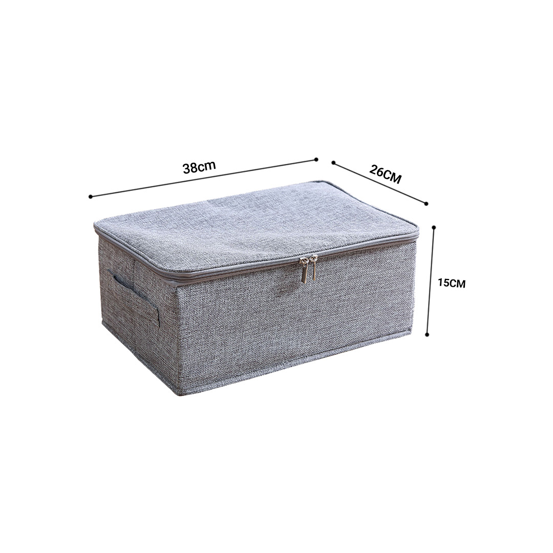 SOGA 2X Grey Small Portable Double Zipper Storage Box Moisture Proof Clothes Basket Foldable Home Organiser, Furniture, Storage & Shelving, Home Storage, , ,  - NZ DEPOT 6