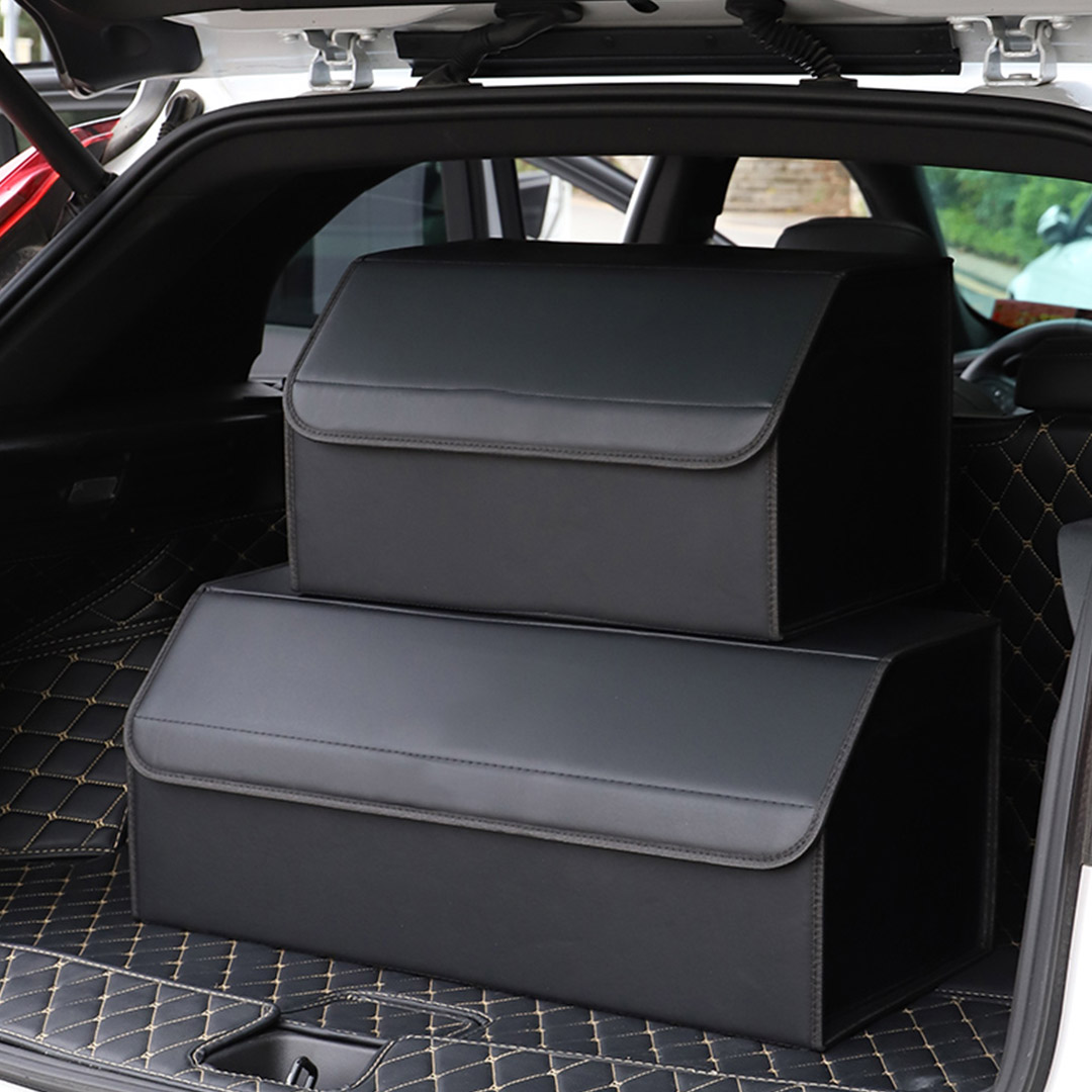 Soga 2X Leather Car Boot Collapsible Foldable Trunk Cargo Organizer Portable Storage Box Black Medium, Garden, Tools &Amp; Hardware, Automotive Parts &Amp; Accessories, Accessories &Amp; Car Care, Interior Accessories, ,  - Nz Depot 9