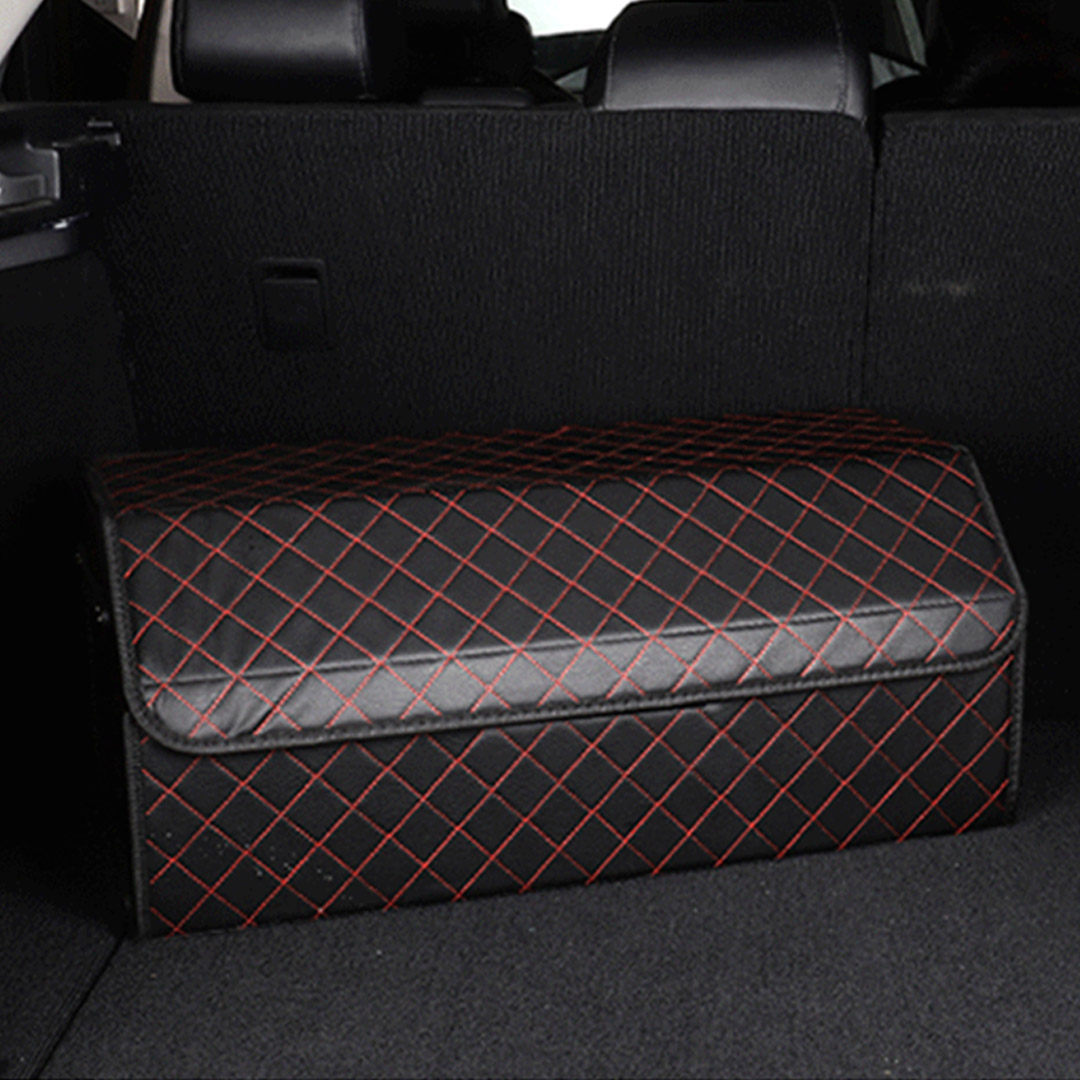 Soga 2X Leather Car Boot Collapsible Foldable Trunk Cargo Organizer Portable Storage Box Black/Red Stitch Large, Garden, Tools &Amp; Hardware, Automotive Parts &Amp; Accessories, Accessories &Amp; Car Care, Interior Accessories, ,  - Nz Depot 7