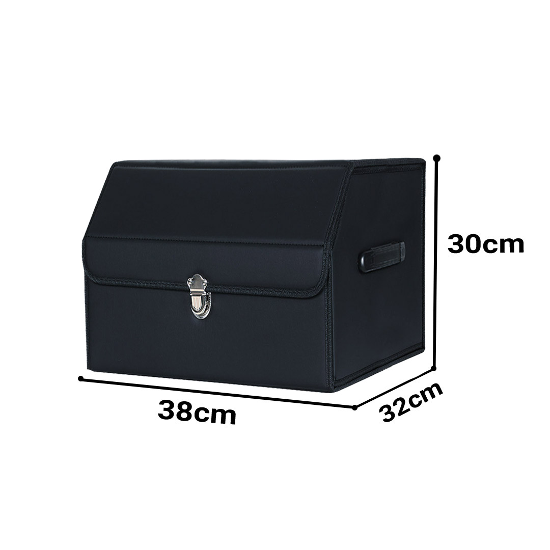 Soga 2X Leather Car Boot Collapsible Foldable Trunk Cargo Organizer Portable Storage Box With Lock Black Small, Garden, Tools &Amp; Hardware, Automotive Parts &Amp; Accessories, Accessories &Amp; Car Care, Interior Accessories, ,  - Nz Depot 2