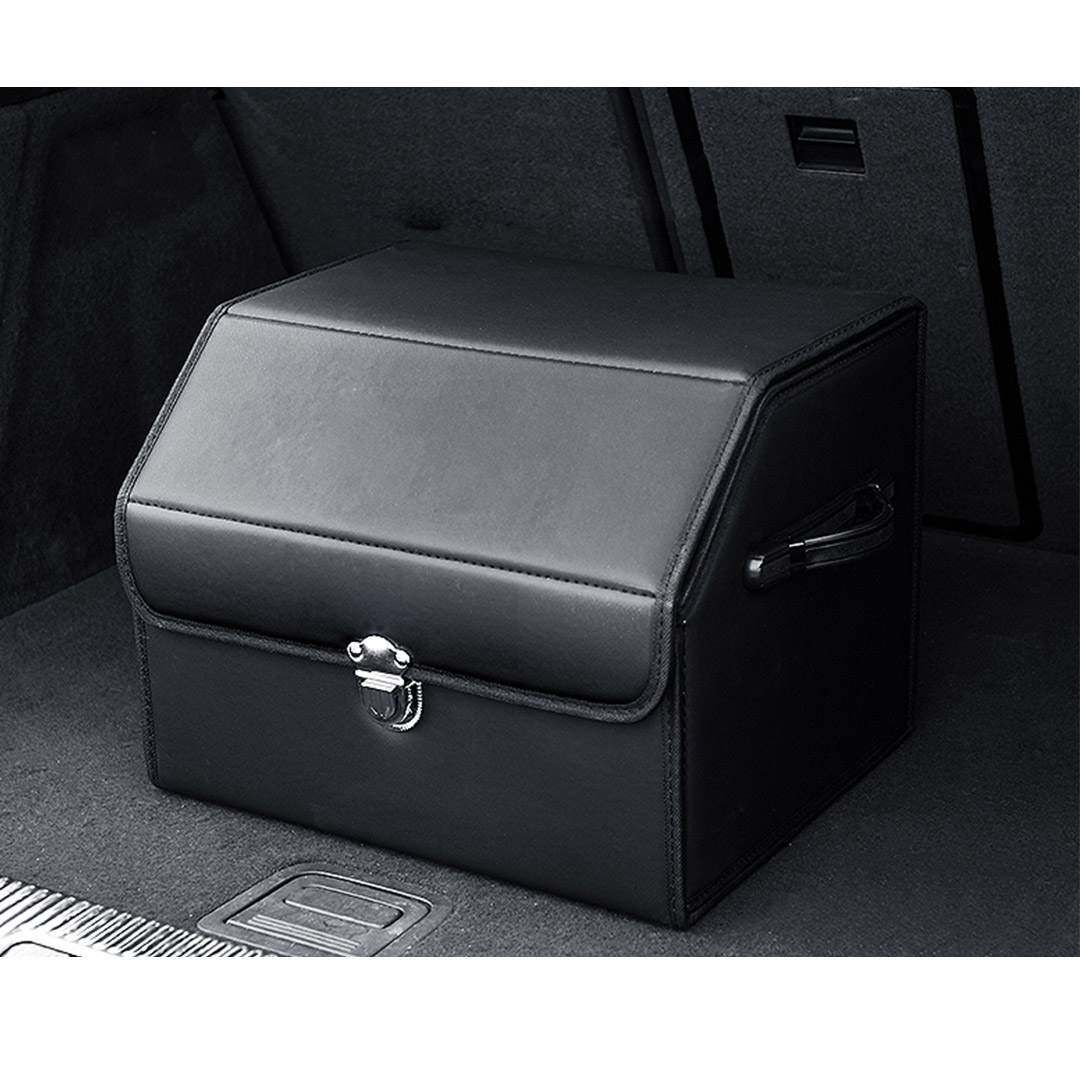 Soga 2X Leather Car Boot Collapsible Foldable Trunk Cargo Organizer Portable Storage Box With Lock Black Small, Garden, Tools &Amp; Hardware, Automotive Parts &Amp; Accessories, Accessories &Amp; Car Care, Interior Accessories, ,  - Nz Depot 3