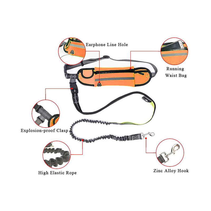 Soga 2X Orange Adjustable Hands-Free Pet Leash Bag Dog Lead Walking Running Jogging Pet Essentials, Pets, Dog, Pet Accessories, Dog Collars, ,  - Nz Depot 4