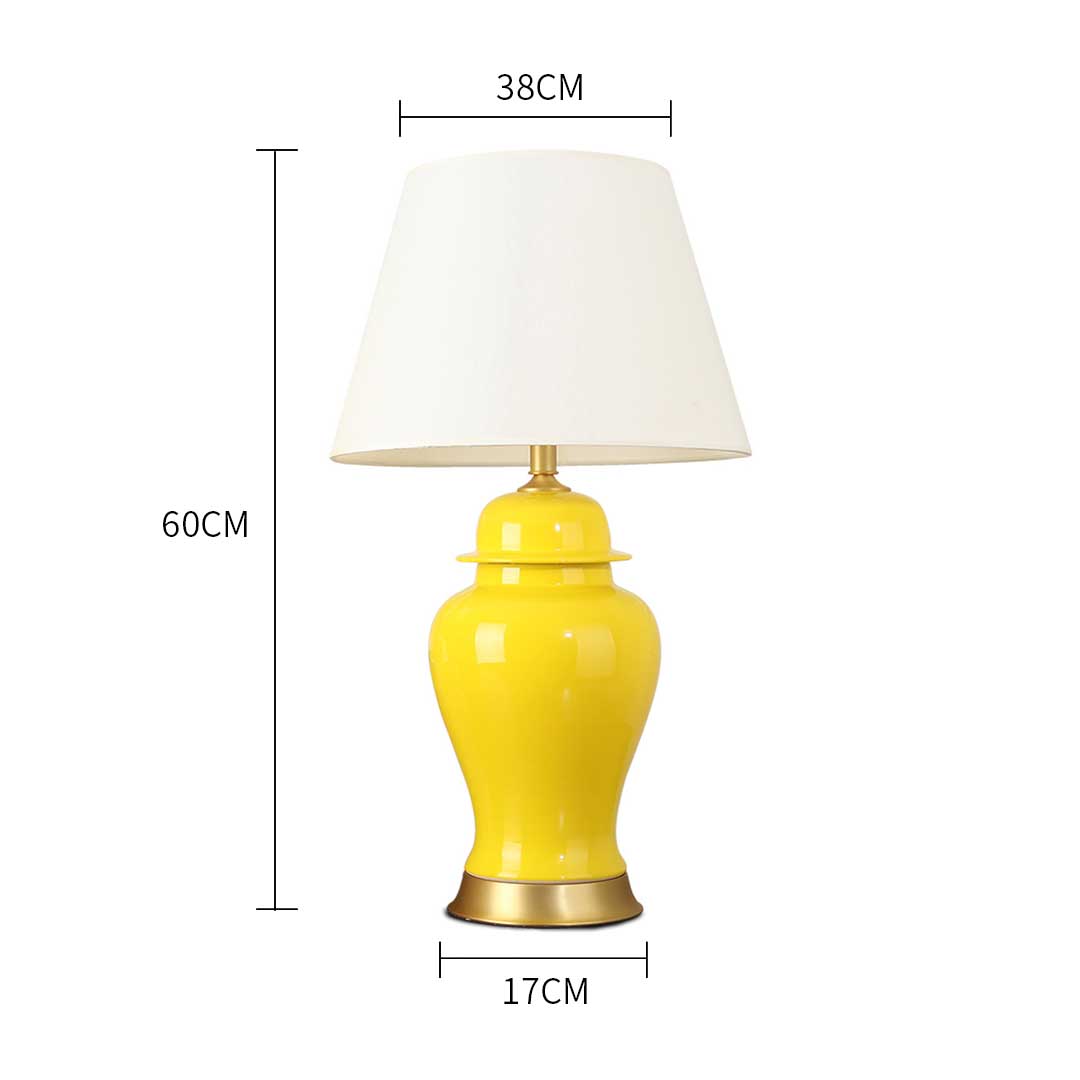 Soga 2X Oval Ceramic Table Lamp With Gold Metal Base Desk Lamp Yellow, Home &Amp; Living, Lighting, Indoor Lights, Lamps, Table Lamps,  - Nz Depot 2