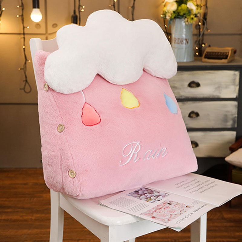 Soga 2X Pink Cute Cloud Cushion Soft Leaning Lumbar Wedge Pillow Bedside Plush Home Decor, Furniture, Living Room Furniture, Occasional Chairs, , ,  - Nz Depot 2