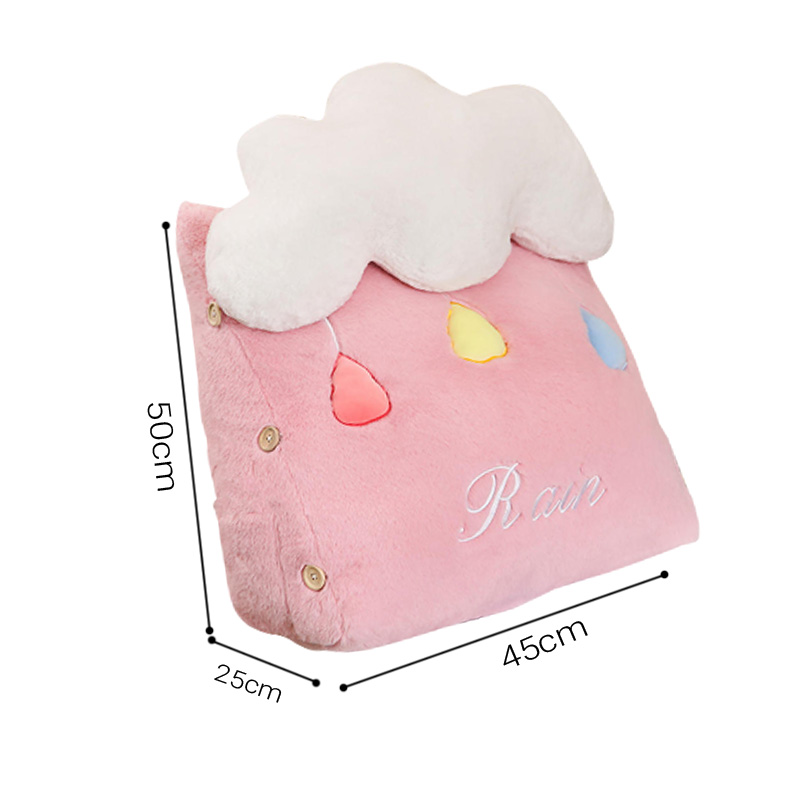 Soga 2X Pink Cute Cloud Cushion Soft Leaning Lumbar Wedge Pillow Bedside Plush Home Decor, Furniture, Living Room Furniture, Occasional Chairs, , ,  - Nz Depot 5