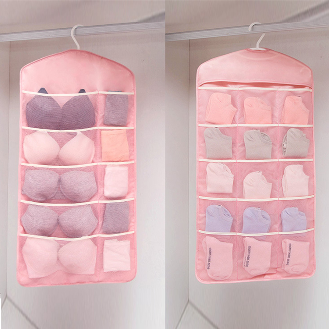 Soga 2X Pink Double Sided Hanging Storage Bag Underwear Bra Socks Mesh Pocket Hanger Home Organiser, Furniture, Storage &Amp; Shelving, Home Storage, , ,  - Nz Depot 2