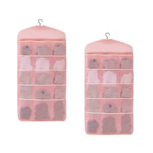 Soga 2X Pink Double Sided Hanging Storage Bag Underwear Bra Socks Mesh Pocket Hanger Home Organiser Nz Depot - Nz Depot