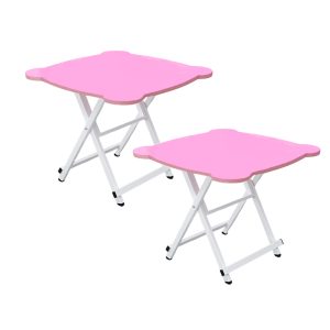 SOGA 2X Pink Minimalist Cat Ear Folding Table Indoor Outdoor Portable Stall Desk Home Decor, Furniture, Living Room Furniture, Tables, , ,  - NZ DEPOT 1