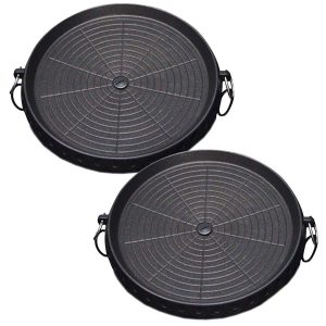 Soga 2X Portable Korean Bbq Butane Gas Stove Stone Grill Plate Non Stick Coated Round Nz Depot - Nz Depot