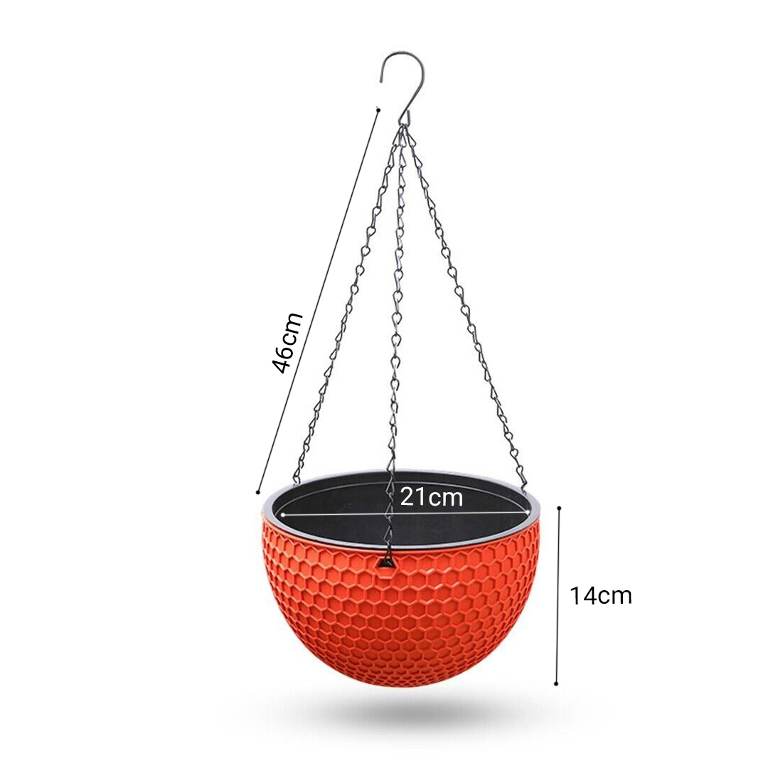 Soga 2X Red Medium Hanging Resin Flower Pot Self Watering Basket Planter Outdoor Garden Decor, Home &Amp; Living, Home Decor, Indoor Pots, Planters And Plant Stands, , ,  - Nz Depot 6