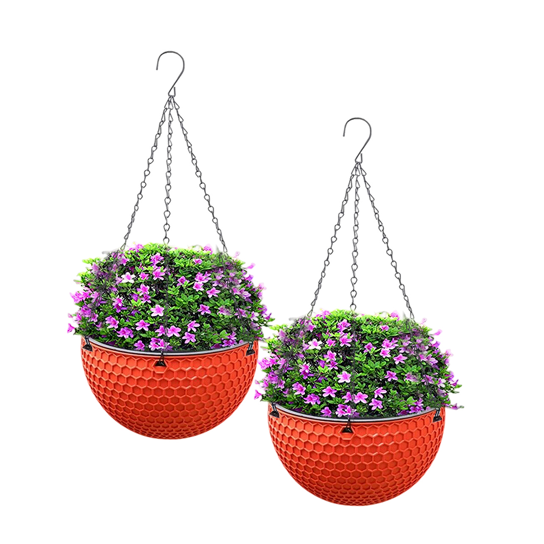 Soga 2X Red Medium Hanging Resin Flower Pot Self Watering Basket Planter Outdoor Garden Decor, Home &Amp; Living, Home Decor, Indoor Pots, Planters And Plant Stands, , ,  - Nz Depot 1