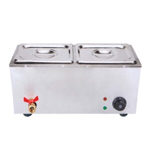 SOGA 2X Stainless Steel 2 X 1/2 GN Pan Electric Bain-Marie Food Warmer with Lid, Business & Industrial, Food Service, Plate & Dish Warmers, , ,  - NZ DEPOT 2