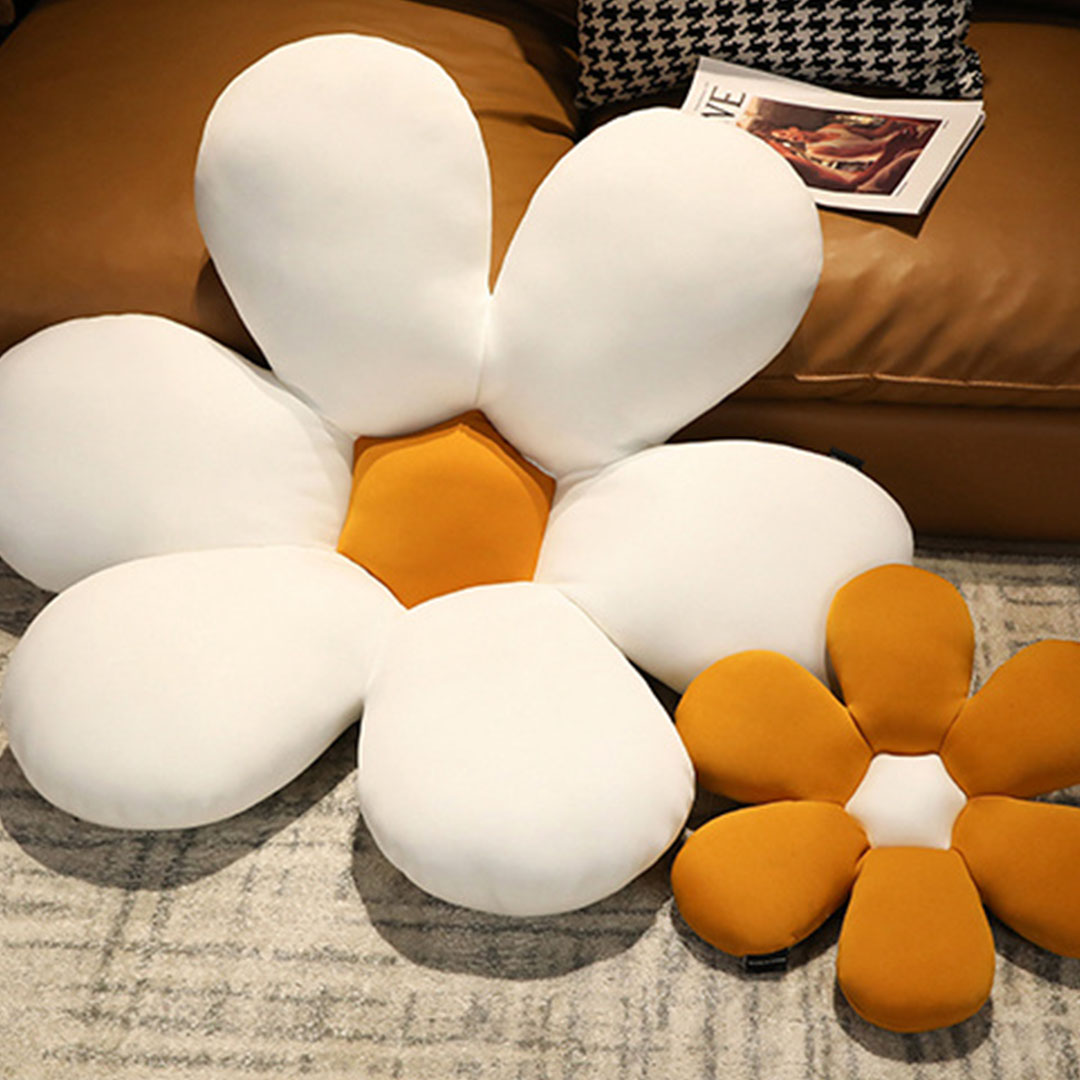 Soga 2X White Daisy Flower Shape Cushion Soft Leaning Bedside Pad Floor Plush Pillow Home Decor, Furniture, Living Room Furniture, Occasional Chairs, , ,  - Nz Depot 3