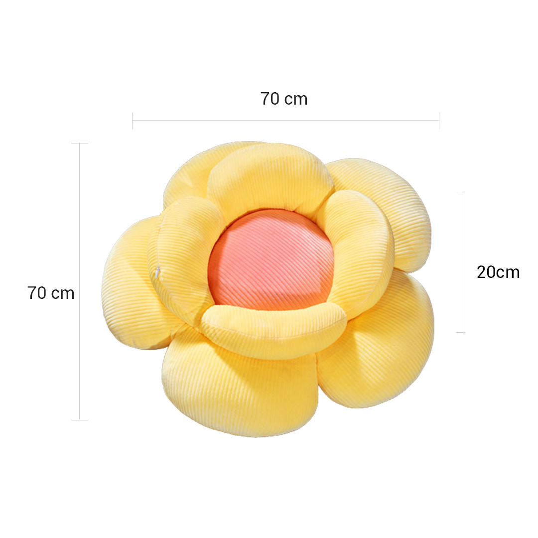 Soga 2X Yellow Double Flower Shape Cushion Soft Bedside Floor Plush Pillow Home Decor, Furniture, Living Room Furniture, Occasional Chairs, , ,  - Nz Depot 7