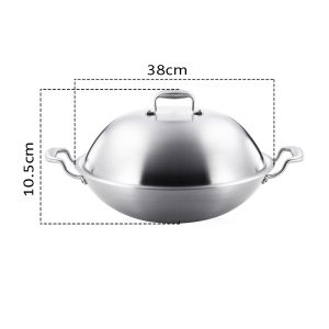 SOGA 3-Ply 38cm Stainless Steel Double Handle Wok Frying Fry Pan Skillet with Lid, Home & Living, Kitchen & Dining, Cookware, Frying Pans, ,  - NZ DEPOT 2