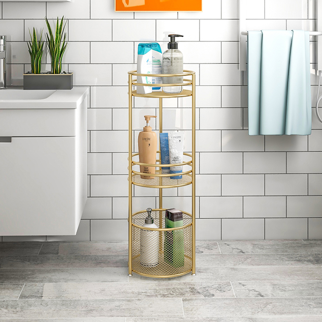 Soga 3 Tier Bathroom Freestanding Storage Shelf Multifunctional Display Rack Organiser With Basket, Home, Bathroom, Bathroom Accessories, Bathroom Storage, ,  - Nz Depot 3