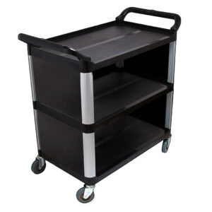 SOGA 3 Tier Covered Food Trolley Food Waste Cart Storage Mechanic Kitchen Black, Business & Industrial, Food Service, Food Service Carts, , ,  - NZ DEPOT 1