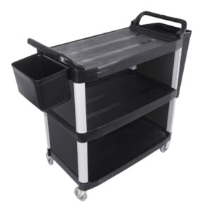 SOGA 3 Tier Covered Food Trolley Food Waste Cart Storage Mechanic Kitchen with Bins, Business & Industrial, Food Service, Food Service Carts, , ,  - NZ DEPOT 1