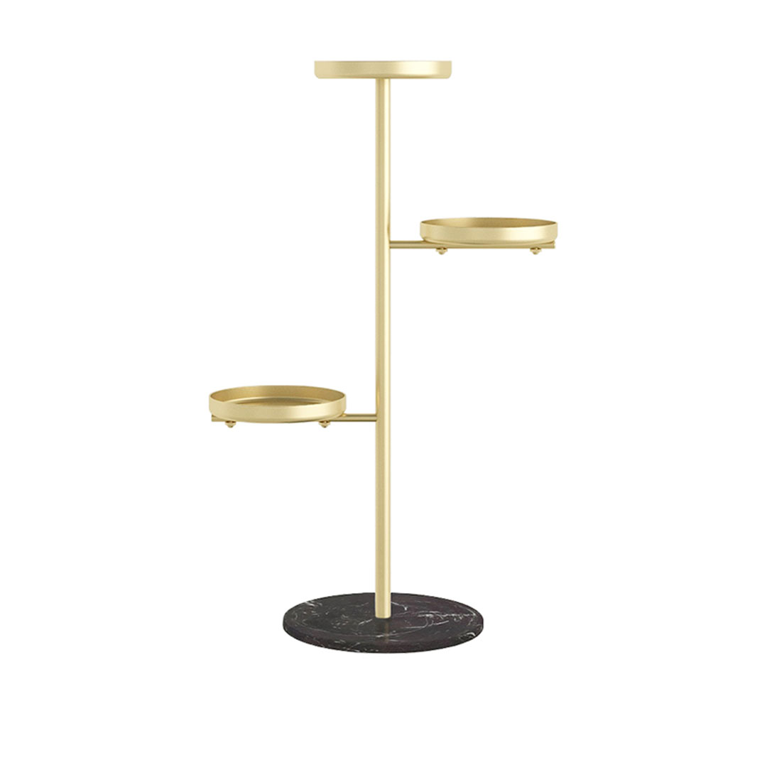 SOGA 3 Tier Gold Round Plant Stand Flowerpot Tray Display Living Room Balcony Metal Decorative Shelf, Home & Living, Home Decor, Indoor Pots, Planters and Plant Stands, , ,  - NZ DEPOT 1