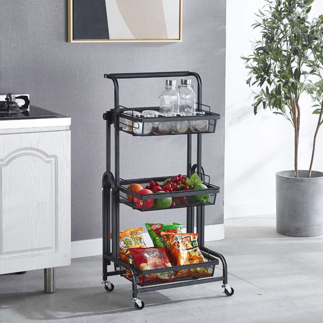 Soga 3 Tier Steel Black Adjustable Kitchen Cart Multi-Functional Shelves Portable Storage Organizer With Wheels, Garden, Tools &Amp; Hardware, Garage Storage &Amp; Organisation, Utility Shelves, , ,  - Nz Depot 7