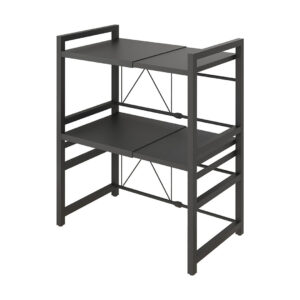 SOGA 3 Tier Steel Black Retractable Kitchen Microwave Oven Stand Multi-Functional Shelves Storage Organizer, Garden, Tools & Hardware, Garage Storage & Organisation, Utility Shelves, , ,  - NZ DEPOT 1