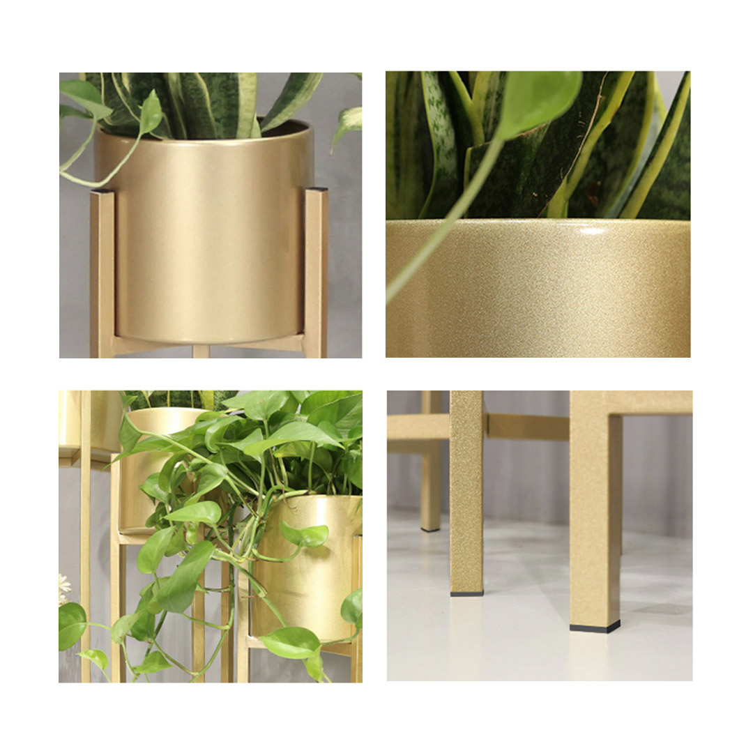 SOGA 30CM Gold Metal Plant Stand with Flower Pot Holder Corner Shelving Rack Indoor Display, Home & Living, Home Decor, Indoor Pots, Planters and Plant Stands, , ,  - NZ DEPOT 5