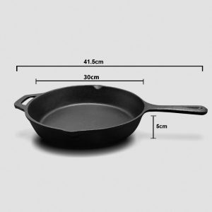 SOGA 30cm Round Cast Iron Frying Pan Skillet Steak Sizzle Platter with Helper Handle, Home & Living, Kitchen & Dining, Cookware, Frying Pans,  - NZ DEPOT 2