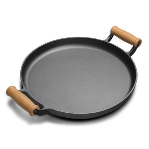 SOGA 31cm Cast Iron Frying Pan Skillet Steak Sizzle Fry Platter With Wooden Handle No Lid, Home & Living, Kitchen & Dining, Cookware, Frying Pans, ,  - NZ DEPOT 1