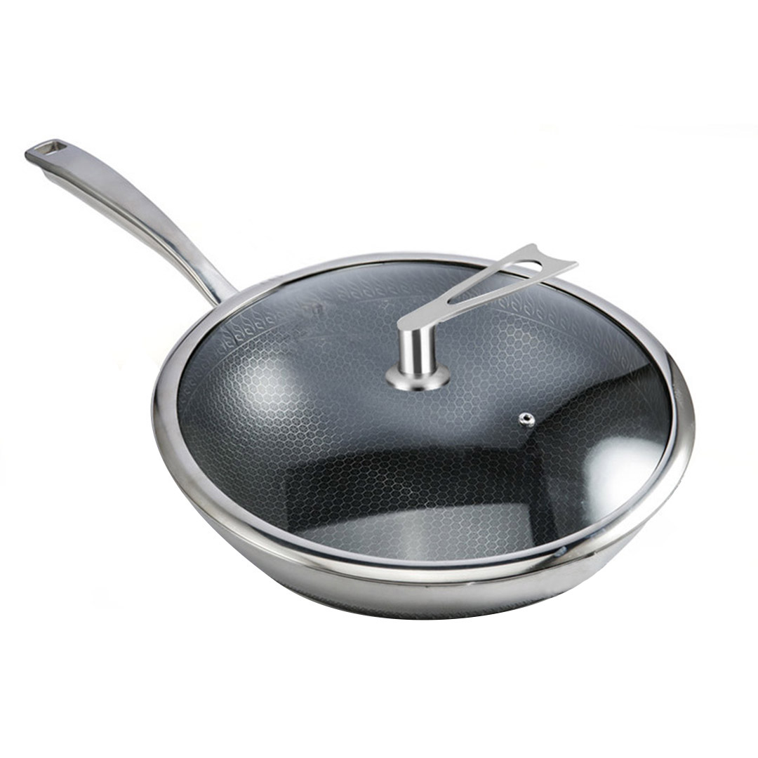 Soga 32Cm Stainless Steel Tri-Ply Frying Cooking Fry Pan Textured Non Stick Interior Skillet With Glass Lid, Home &Amp; Living, Kitchen &Amp; Dining, Cookware, Frying Pans, ,  - Nz Depot 4