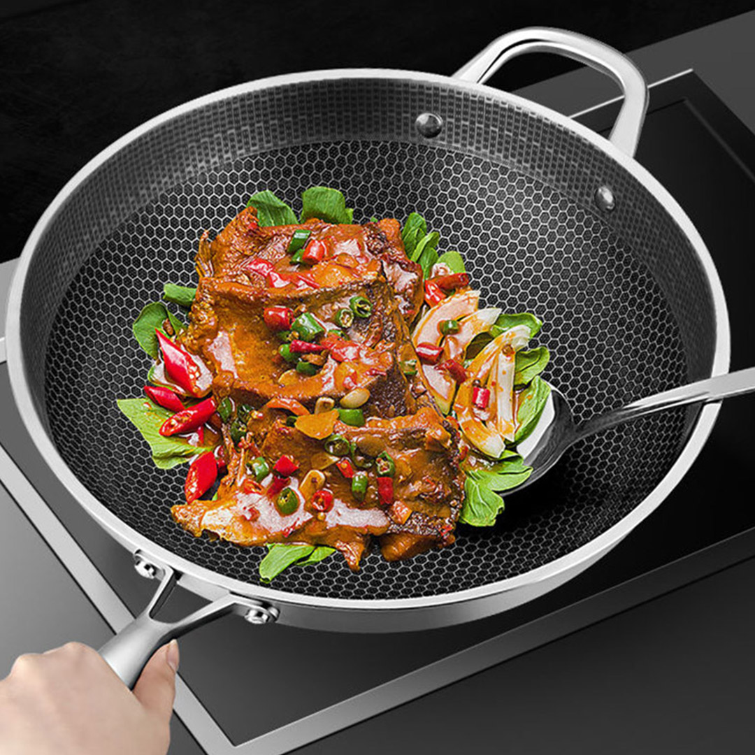 Soga 32Cm Stainless Steel Tri-Ply Frying Cooking Fry Pan Textured Non Stick Interior Skillet With Glass Lid, Home &Amp; Living, Kitchen &Amp; Dining, Cookware, Frying Pans, ,  - Nz Depot 7