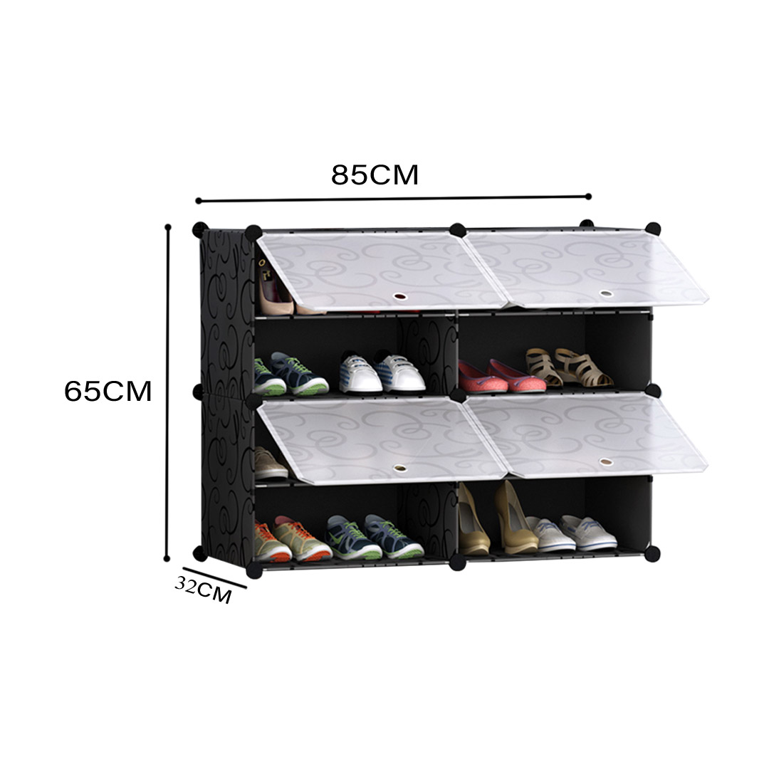 Soga 4 Tier 2 Column Shoe Rack Organizer Sneaker Footwear Storage Stackable Stand Cabinet Portable Wardrobe With Cover, Furniture, Storage &Amp; Shelving, Shoe Storage, , ,  - Nz Depot 2