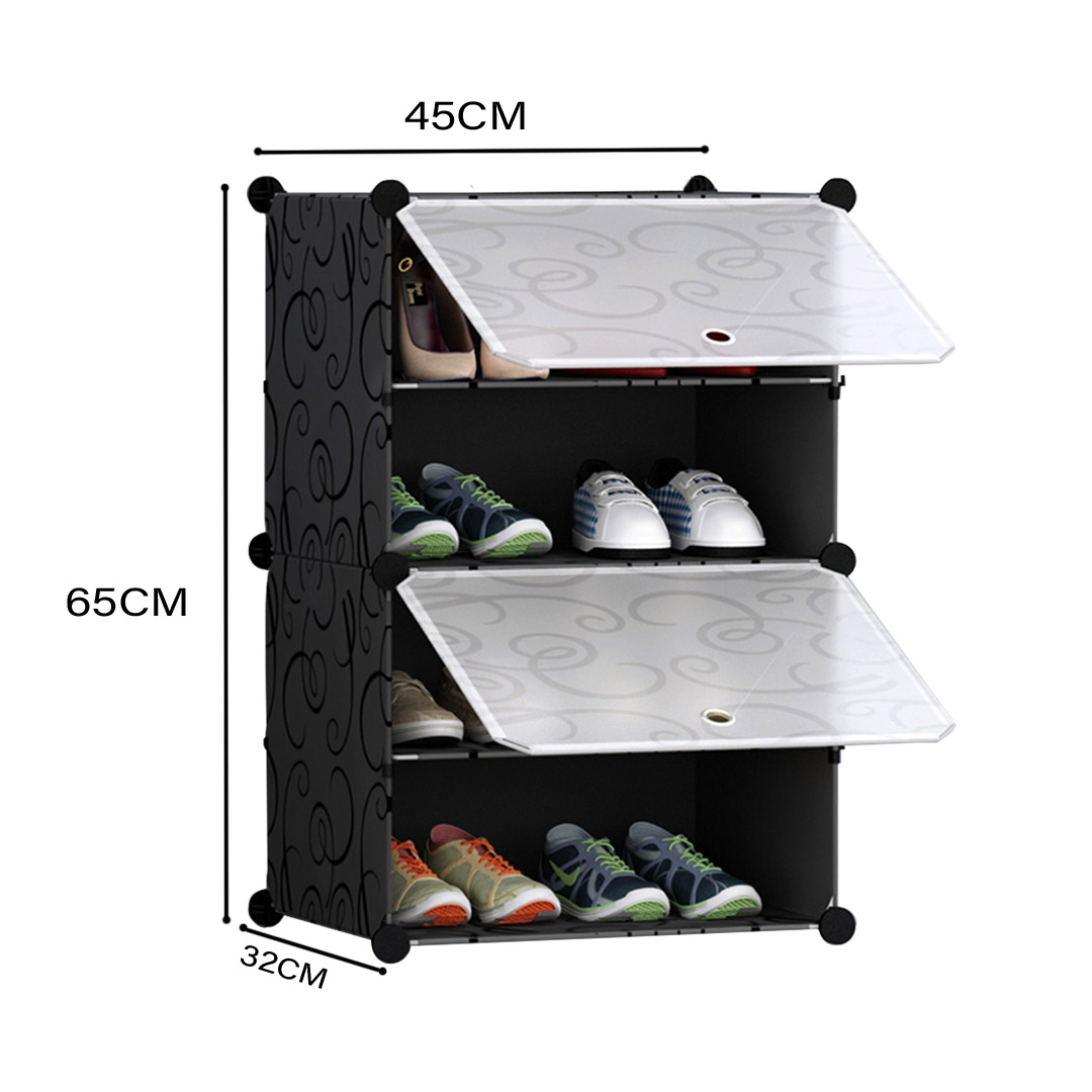 Soga 4 Tier Shoe Rack Organizer Sneaker Footwear Storage Stackable Stand Cabinet Portable Wardrobe With Cover, Furniture, Storage &Amp; Shelving, Shoe Storage, , ,  - Nz Depot 2