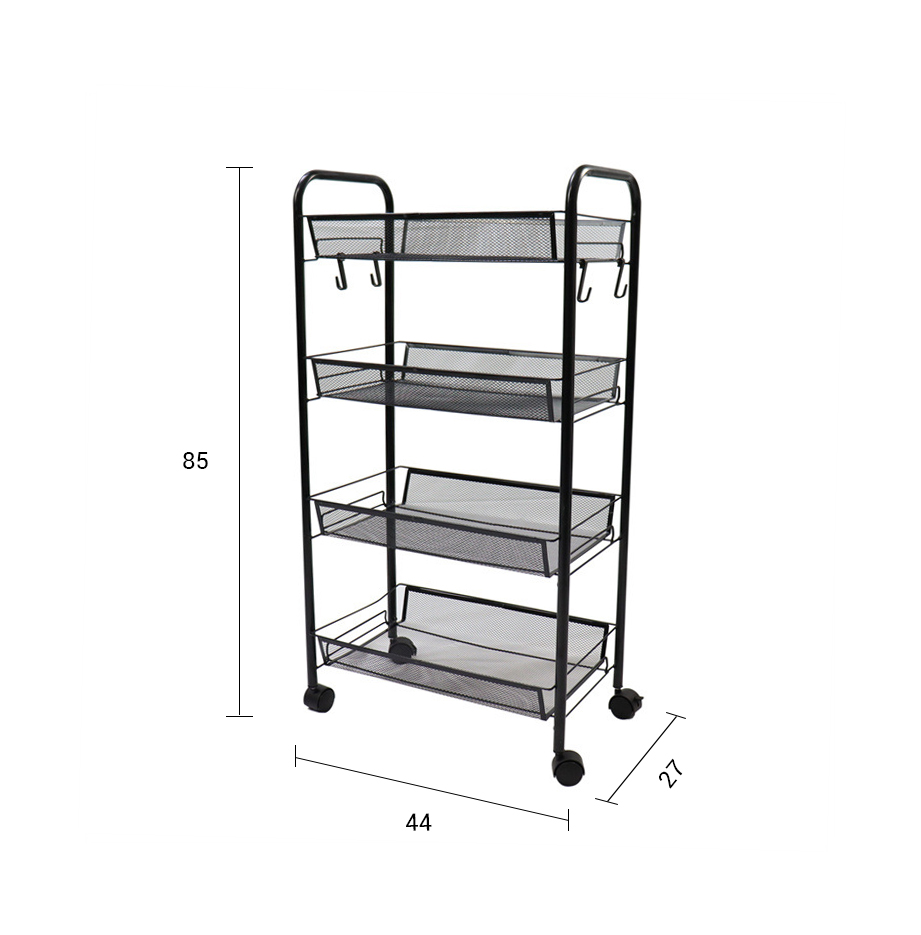 Soga 4 Tier Steel Black Bee Mesh Kitchen Cart Multi-Functional Shelves Portable Storage Organizer With Wheels, Garden, Tools &Amp; Hardware, Garage Storage &Amp; Organisation, Utility Shelves, , ,  - Nz Depot 7