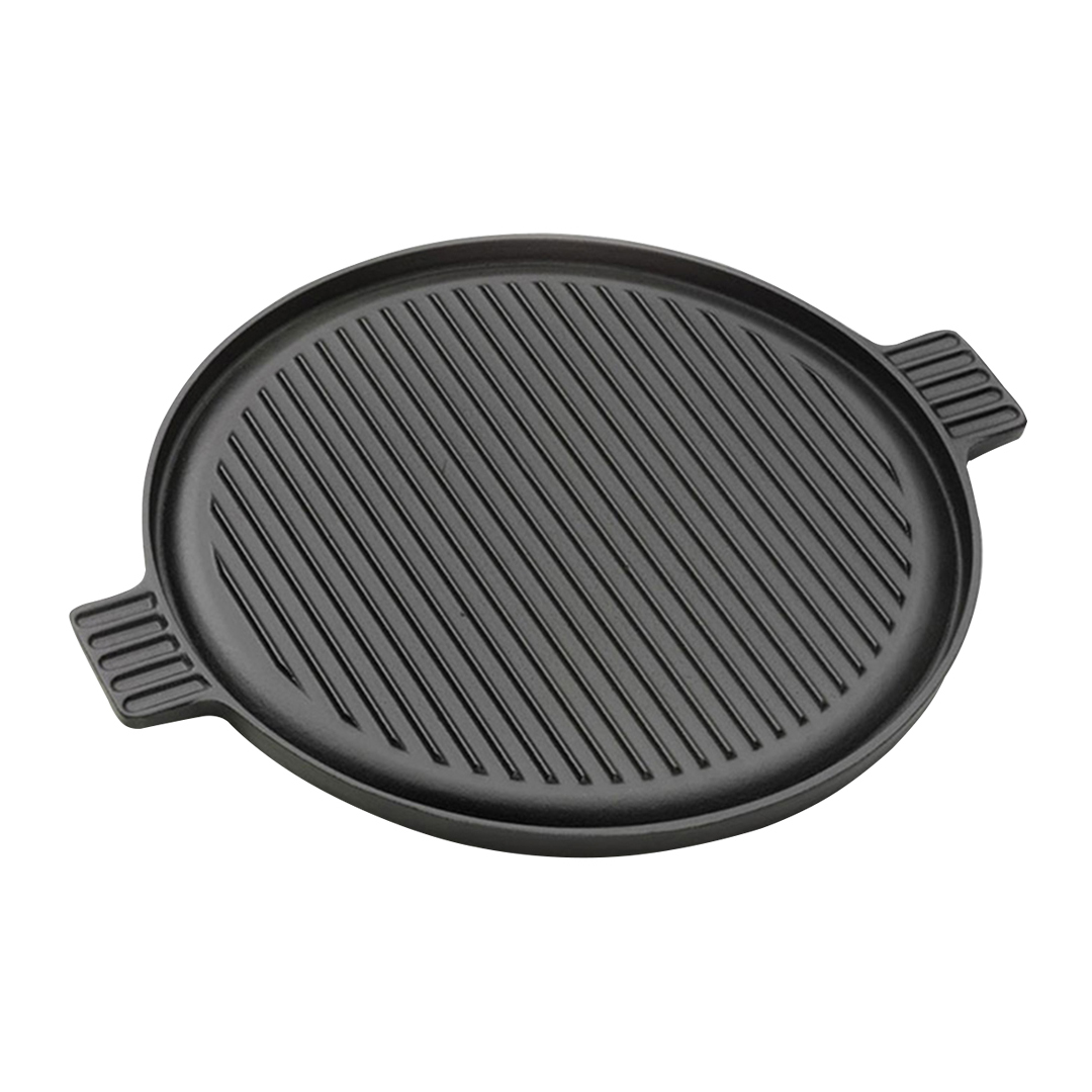 Soga 43Cm Round Ribbed Cast Iron Frying Pan Skillet Steak Sizzle Platter With Handle, Home &Amp; Living, Kitchen &Amp; Dining, Cookware, Frying Pans, ,  - Nz Depot 1