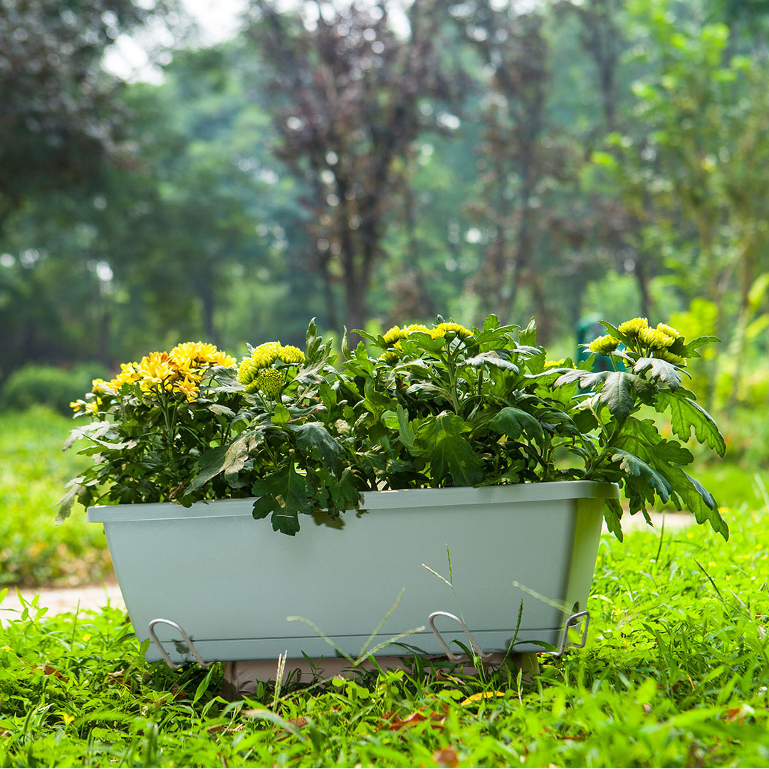 SOGA 49.5cm Blue Rectangular Planter Vegetable Herb Flower Outdoor Plastic Box with Holder Balcony Garden Decor Set of 2, Garden, Tools & Hardware, Gardening & Lawn Care, Pots, Planters & Container Accessories, , ,  - NZ DEPOT 5