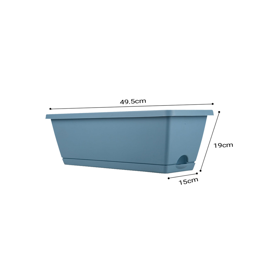 Soga 49.5Cm Blue Rectangular Planter Vegetable Herb Flower Outdoor Plastic Box With Holder Balcony Garden Decor Set Of 3, Garden, Tools &Amp; Hardware, Gardening &Amp; Lawn Care, Pots, Planters &Amp; Container Accessories, , ,  - Nz Depot 6