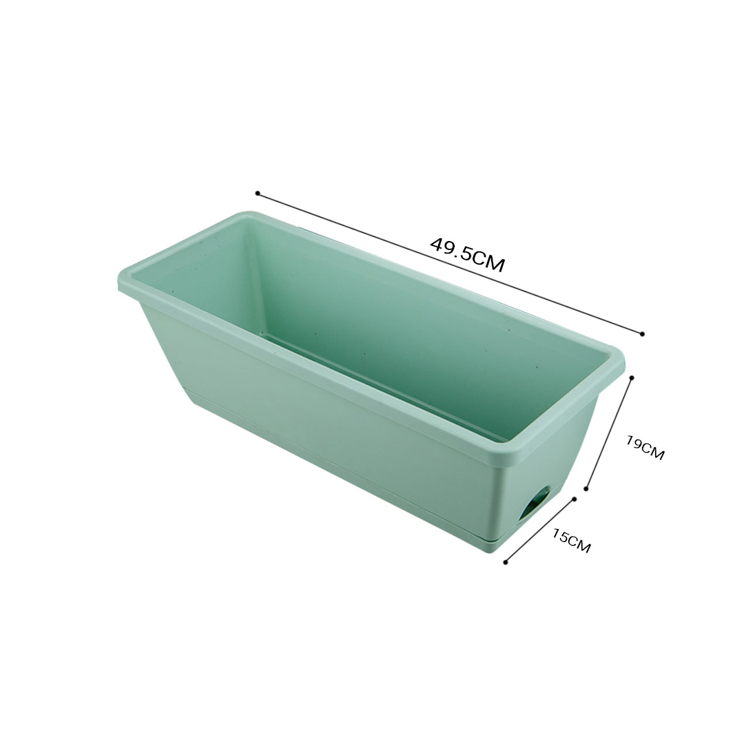 Soga 49.5Cm Green Rectangular Planter Vegetable Herb Flower Outdoor Plastic Box With Holder Balcony Garden Decor Set Of 2, Garden, Tools &Amp; Hardware, Gardening &Amp; Lawn Care, Pots, Planters &Amp; Container Accessories, , ,  - Nz Depot 6