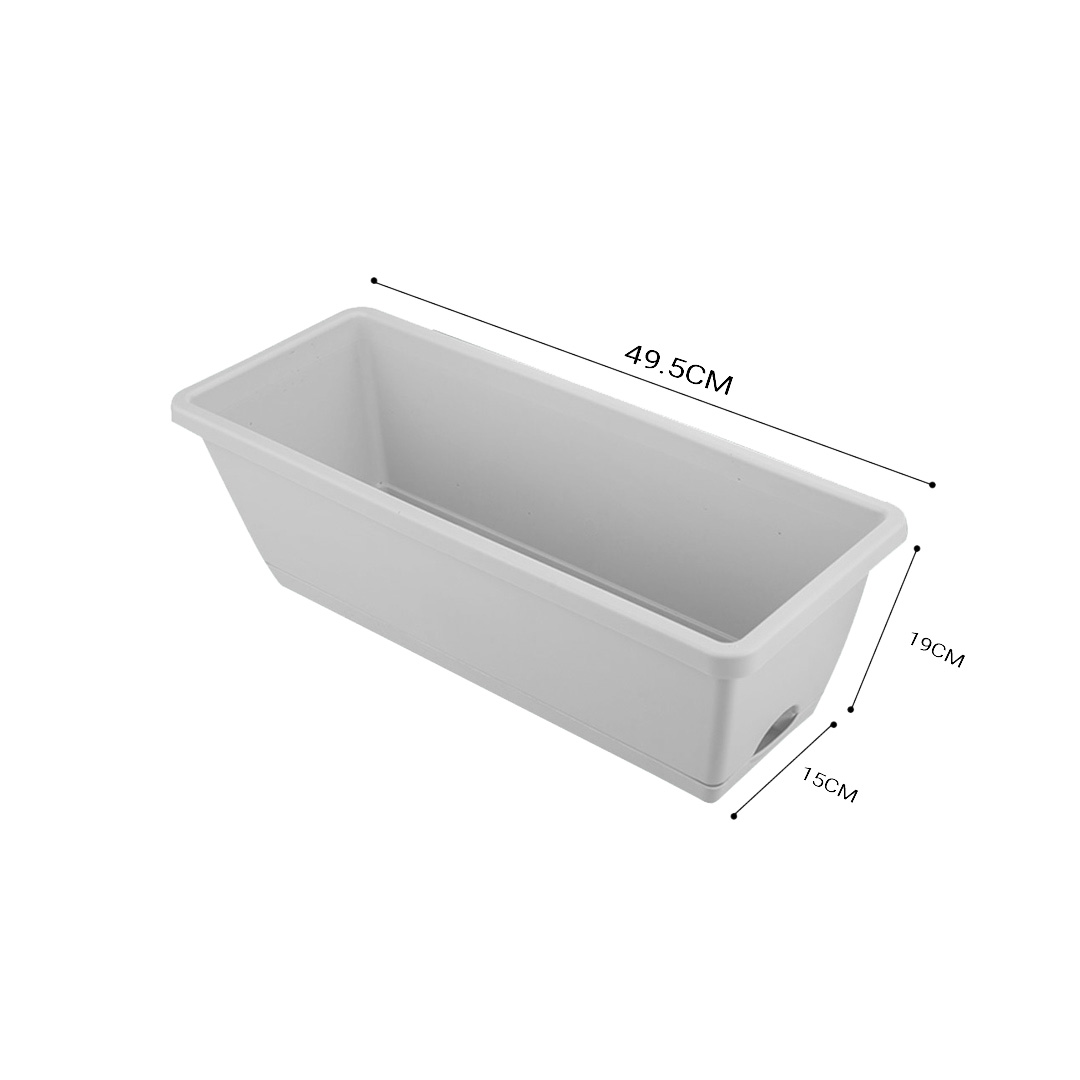 Soga 49.5Cm Gray Rectangular Planter Vegetable Herb Flower Outdoor Plastic Box With Holder Balcony Garden Decor Set Of 2, Garden, Tools &Amp; Hardware, Gardening &Amp; Lawn Care, Pots, Planters &Amp; Container Accessories, , ,  - Nz Depot 6