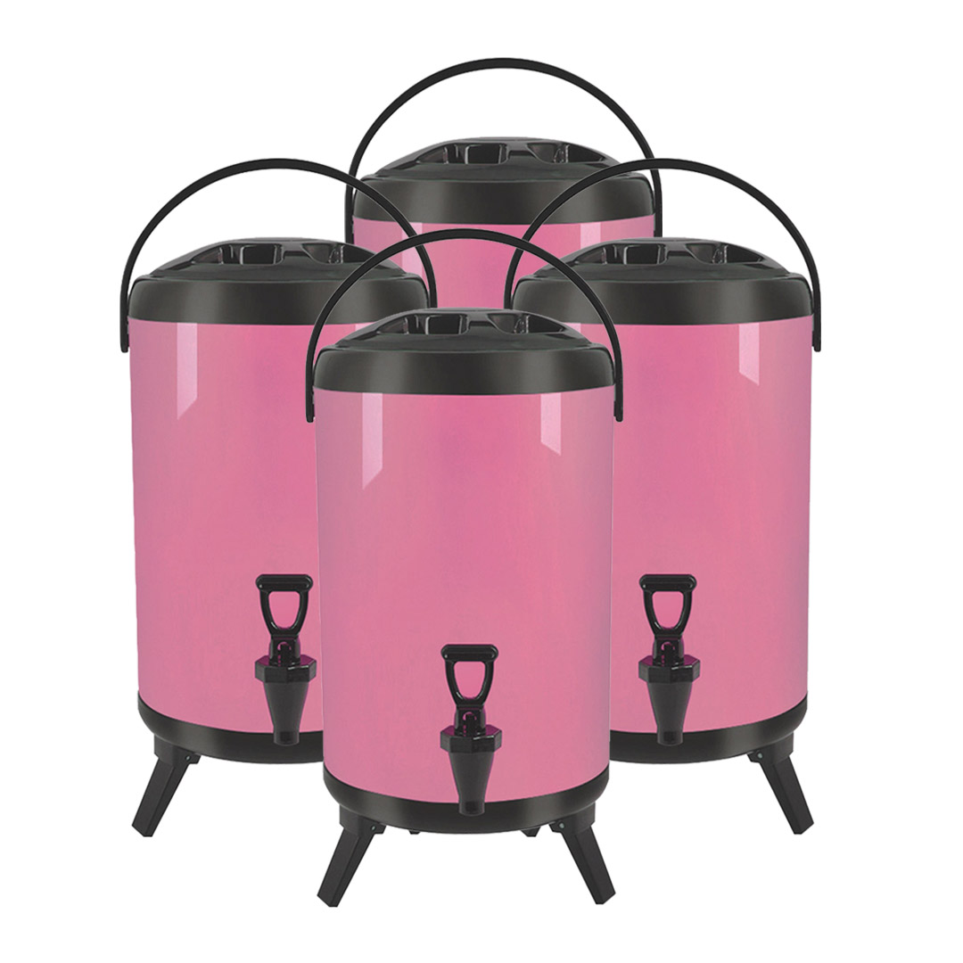 Soga 4X 10L Stainless Steel Insulated Milk Tea Barrel Hot And Cold Beverage Dispenser Container With Faucet Pink, Home &Amp; Living, Kitchen &Amp; Dining, Barware, Spirit Dispensers, ,  - Nz Depot 1