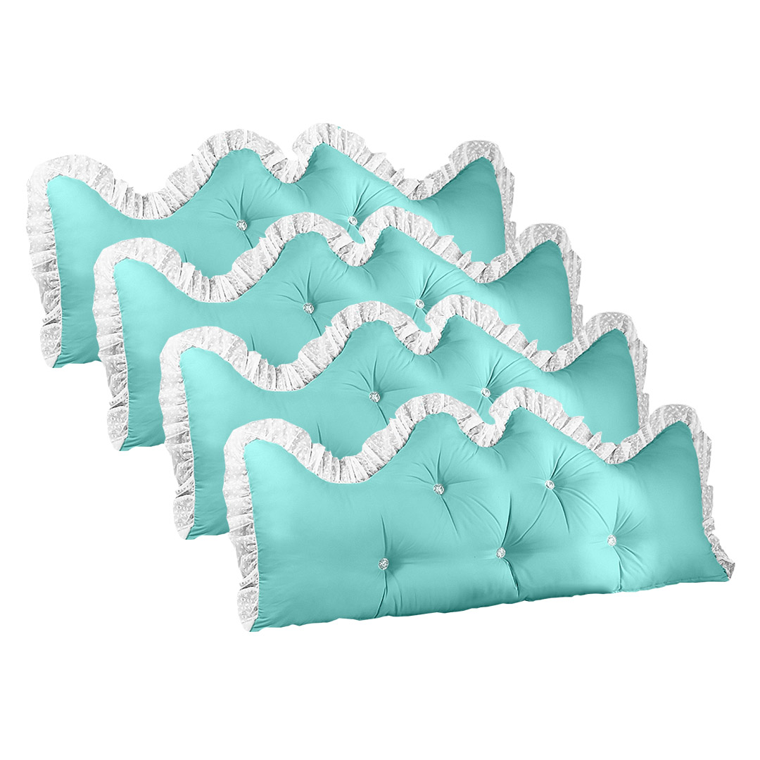 Soga 4X 120Cm Light Blue Princess Bed Pillow Headboard Backrest Bedside Tatami Sofa Cushion With Ruffle Lace Home Decor, Furniture, Living Room Furniture, Occasional Chairs, , ,  - Nz Depot 1