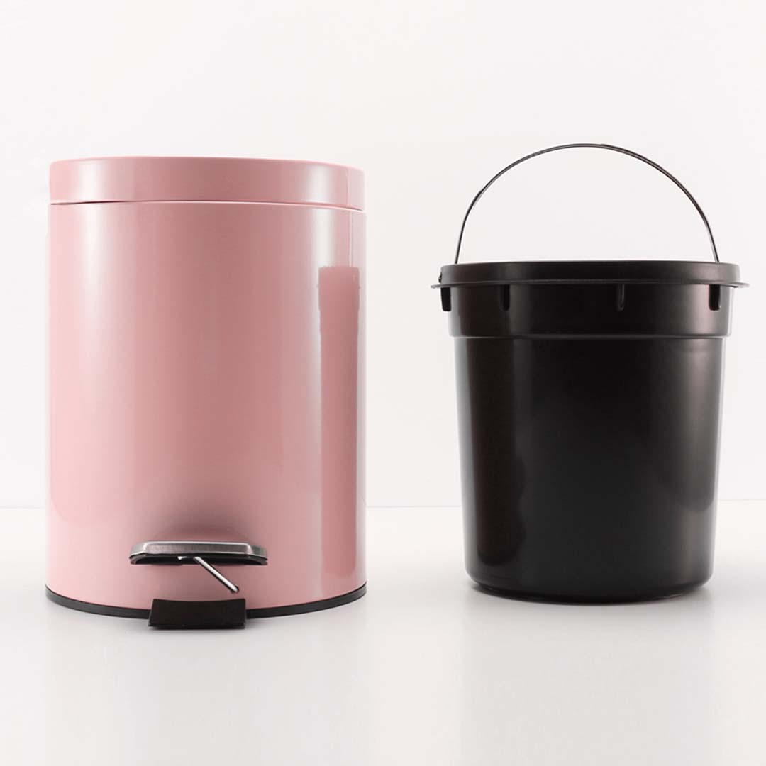 Soga 4X 12L Foot Pedal Stainless Steel Rubbish Recycling Garbage Waste Trash Bin Round Pink, Home &Amp; Living, Kitchen &Amp; Dining, Kitchen Storage, Kitchen Bins, ,  - Nz Depot 4