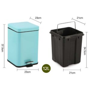 SOGA 4X 12L Foot Pedal Stainless Steel Rubbish Recycling Garbage Waste Trash Bin Square Blue, Home & Living, Kitchen & Dining, Kitchen Storage, Kitchen Bins,  - NZ DEPOT 2