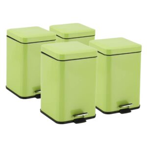 SOGA 4X 12L Foot Pedal Stainless Steel Rubbish Recycling Garbage Waste Trash Bin Square Green, Home & Living, Kitchen & Dining, Kitchen Storage, Kitchen Bins, ,  - NZ DEPOT 1