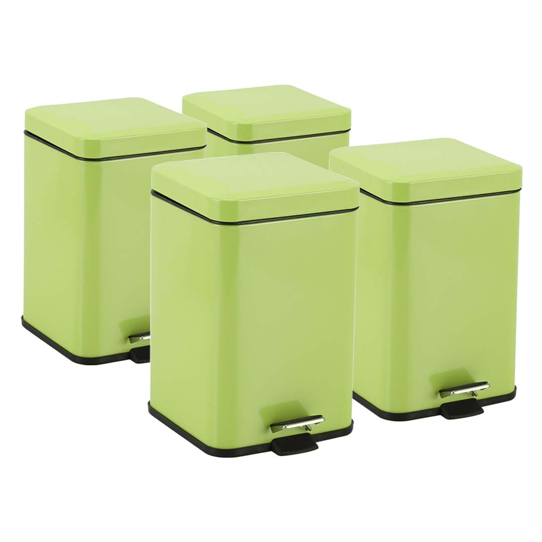 Soga 4X 12L Foot Pedal Stainless Steel Rubbish Recycling Garbage Waste Trash Bin Square Green, Home &Amp; Living, Kitchen &Amp; Dining, Kitchen Storage, Kitchen Bins, ,  - Nz Depot 1