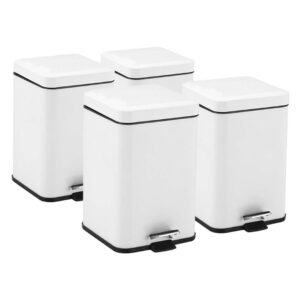 SOGA 4X 12L Foot Pedal Stainless Steel Rubbish Recycling Garbage Waste Trash Bin Square White, Home & Living, Kitchen & Dining, Kitchen Storage, Kitchen Bins, ,  - NZ DEPOT 1