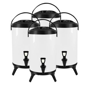 SOGA 4X 12L Stainless Steel Insulated Milk Tea Barrel Hot and Cold Beverage Dispenser Container with Faucet White, Home & Living, Kitchen & Dining, Barware, Spirit Dispensers, ,  - NZ DEPOT 1