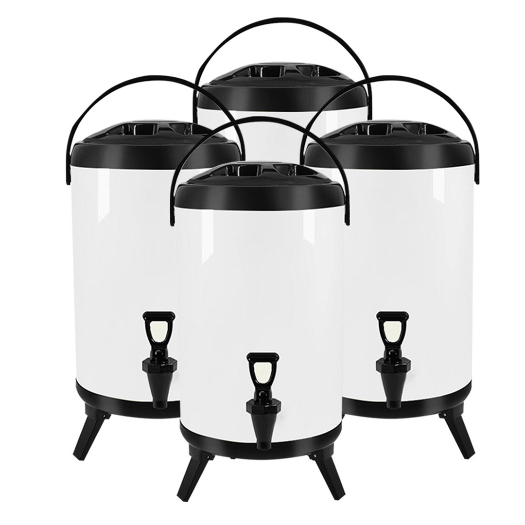 Soga 4X 12L Stainless Steel Insulated Milk Tea Barrel Hot And Cold Beverage Dispenser Container With Faucet White, Home &Amp; Living, Kitchen &Amp; Dining, Barware, Spirit Dispensers, ,  - Nz Depot 1