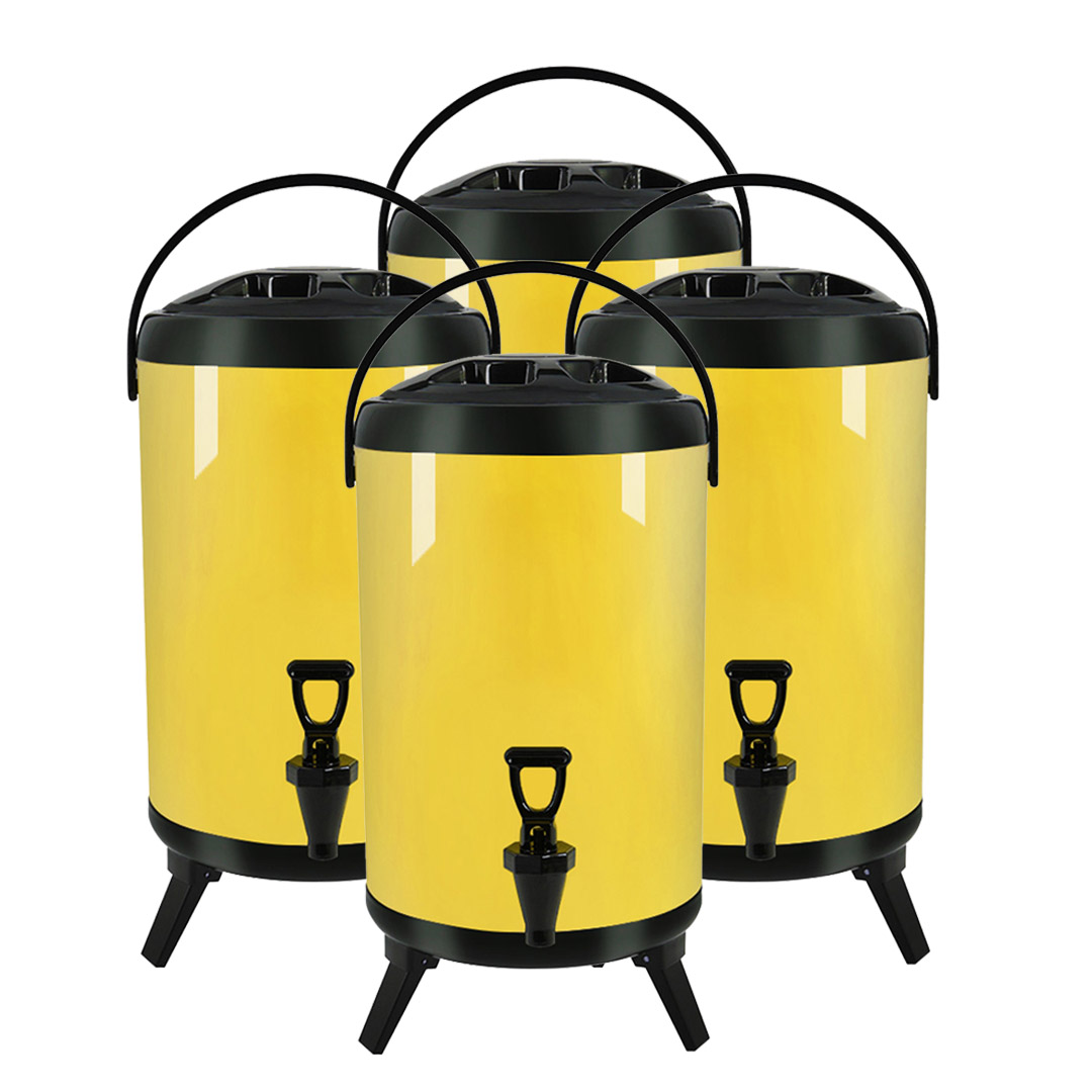 Soga 4X 12L Stainless Steel Insulated Milk Tea Barrel Hot And Cold Beverage Dispenser Container With Faucet Yellow, Home &Amp; Living, Kitchen &Amp; Dining, Barware, Spirit Dispensers, ,  - Nz Depot 1