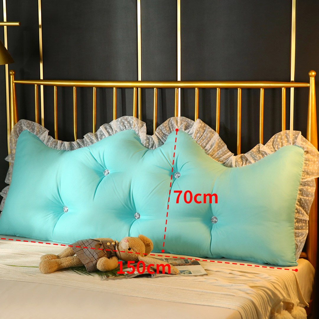 Soga 4X 150Cm Light Blue Princess Bed Pillow Headboard Backrest Bedside Tatami Sofa Cushion With Ruffle Lace Home Decor, Furniture, Living Room Furniture, Occasional Chairs, , ,  - Nz Depot 2